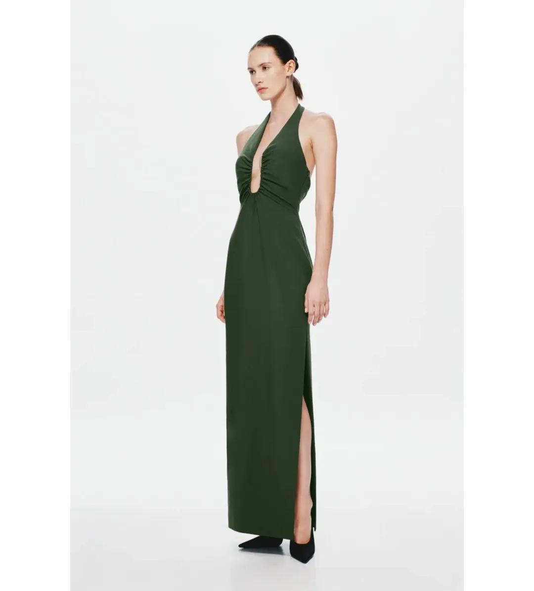 MISHA Alusia Maxi Dress Moss Size AU 12 for rent on The Volte - main image