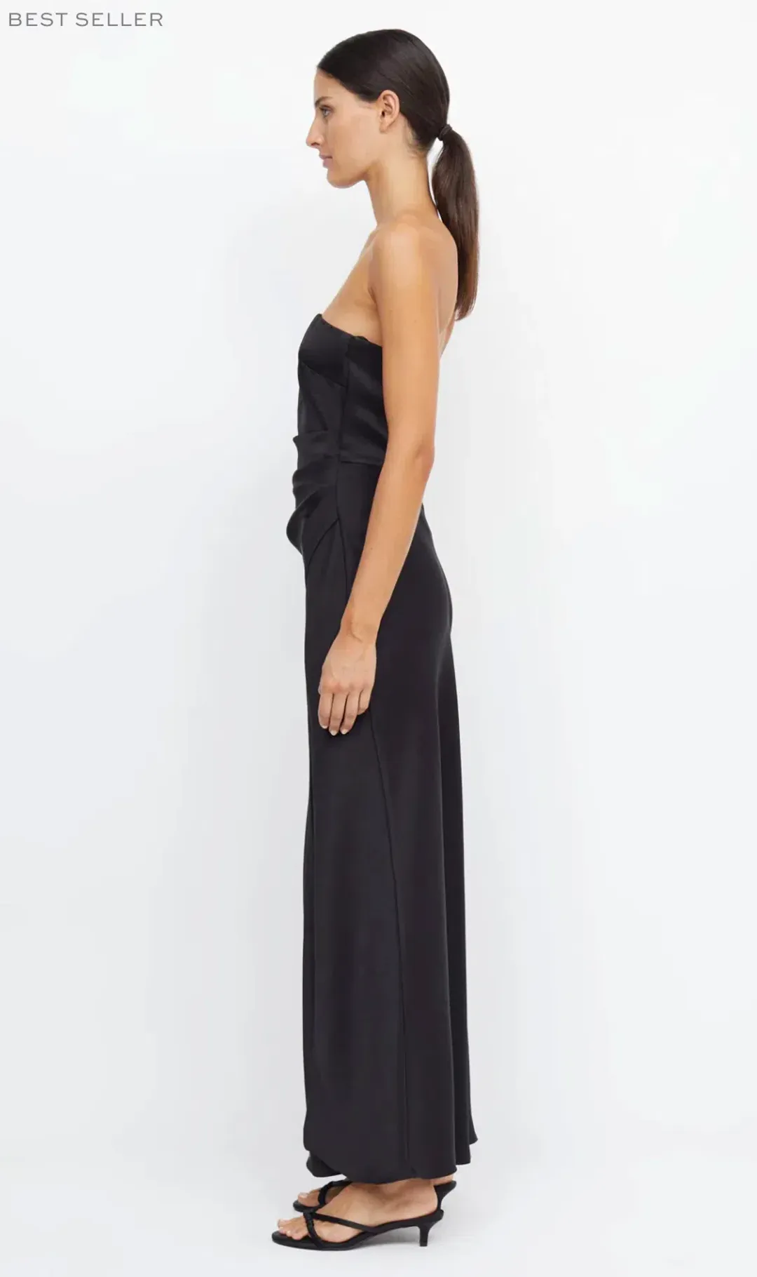 Dreamer Strapless Black Maxi dress size 10 for rent on The Volte - main image