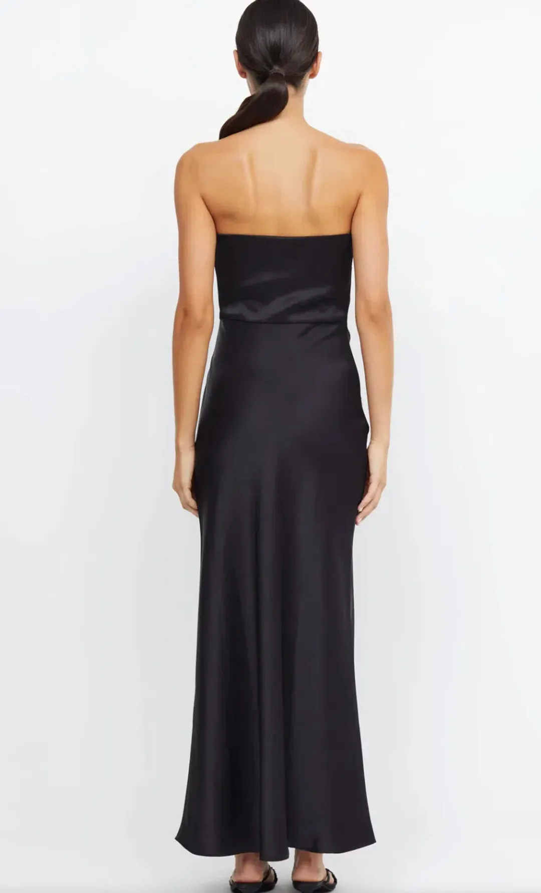 Dreamer Strapless Black Maxi dress size 10 for rent on The Volte - main image