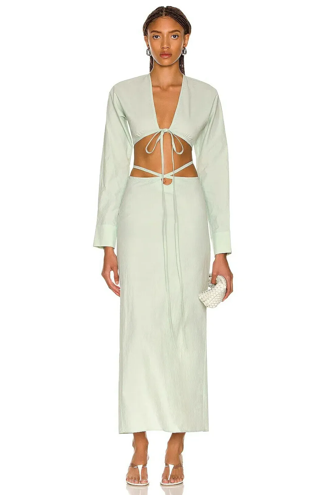 Christopher Esber Magyar Mint Green Tie Skirt & Top Set Size 8 for rent on The Volte - main image