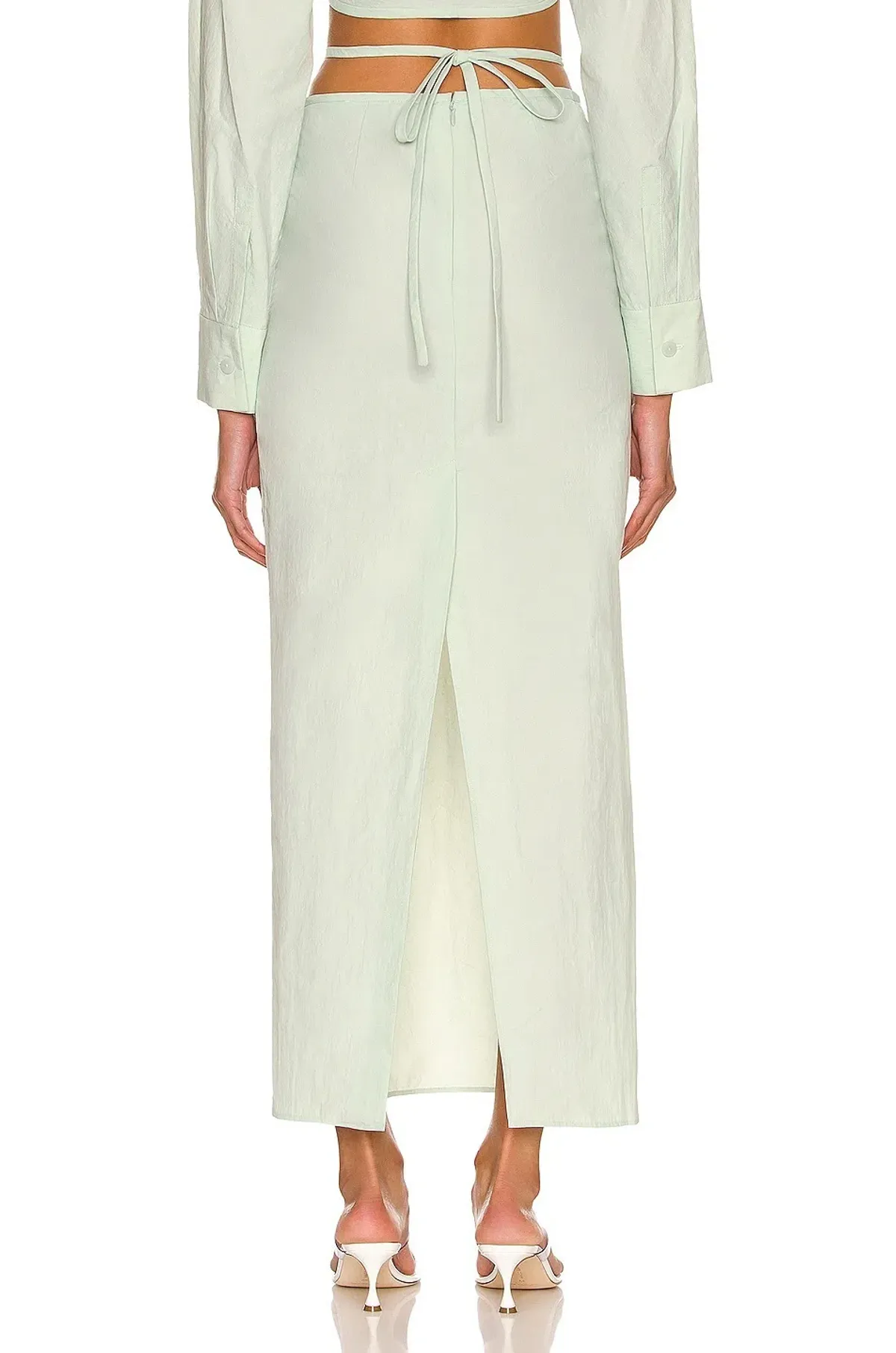 Christopher Esber Magyar Mint Green Tie Skirt & Top Set Size 8 - Image 2