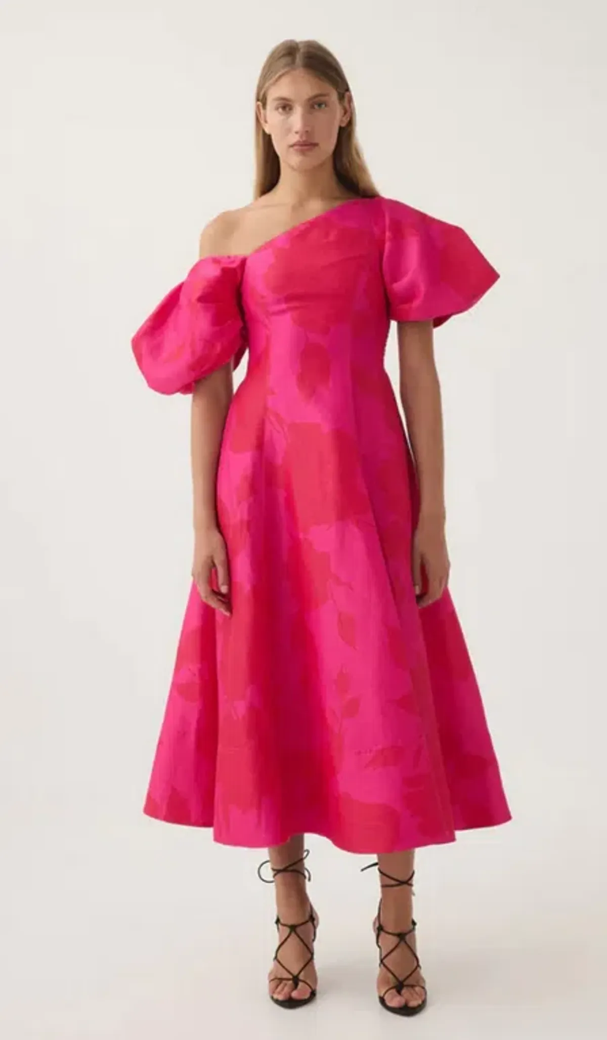 Aje Arista Tulip Sleeve Midi Dress Florescent Rose size 16 - Image 1