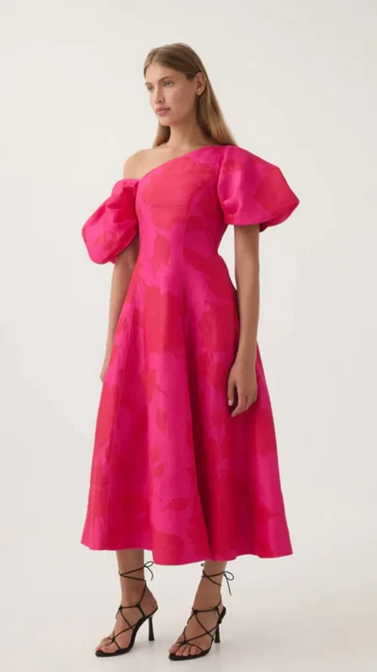 Aje Arista Tulip Sleeve Midi Dress Florescent Rose size 16 - Image 2