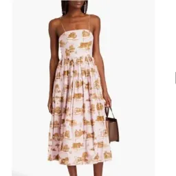 Zimmermann The Dancer Toile Midi Dress Pink Sydney Print | Size 1 AU 10 for rent on The Volte - image 2