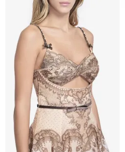 Zimmermann Crush Twist Front Midi Dress in Peach Lace Print Size0/AU8 for rent on The Volte - image 2