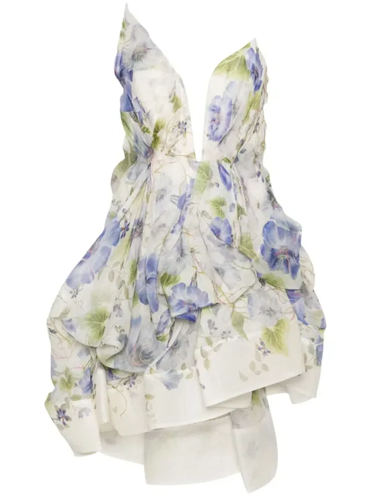 ZIMMERMANN NATURA DRAPED MINI BLUE FLORAL SIZE 0 / AU 8 - Image 8