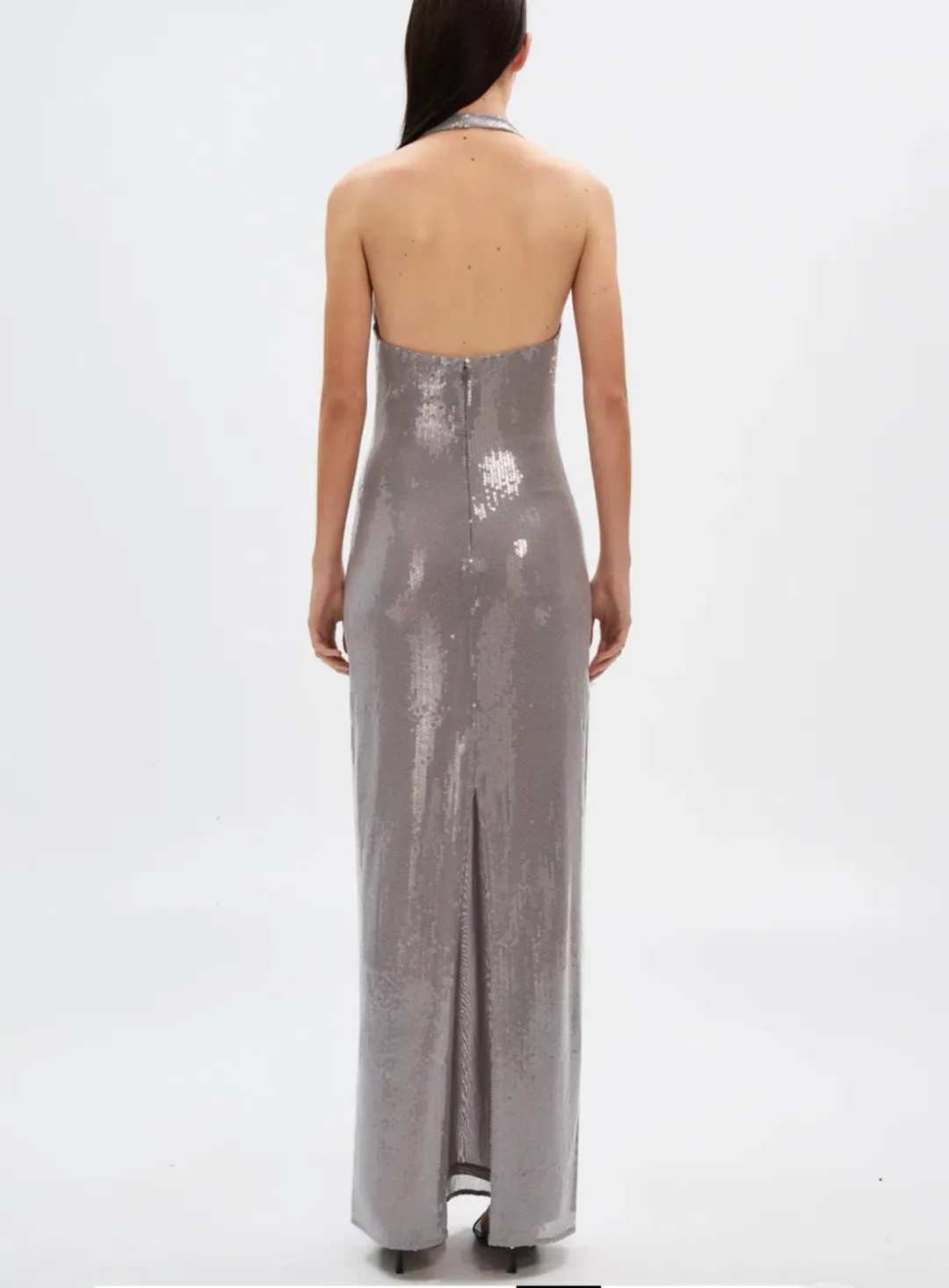Alusia Sequin Dress in Pewter Size Medium for rent on The Volte - main image