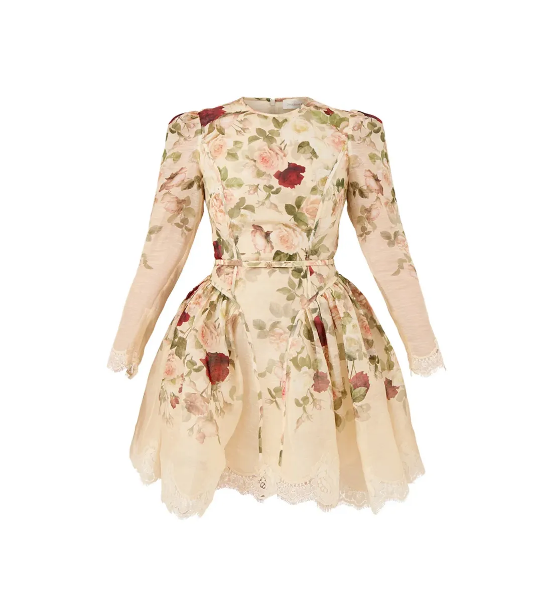 Zimmermann Hypnotic Lace Trim Mini Dress in Cream Cascade Size 0 / AU 8 for rent on The Volte - main image