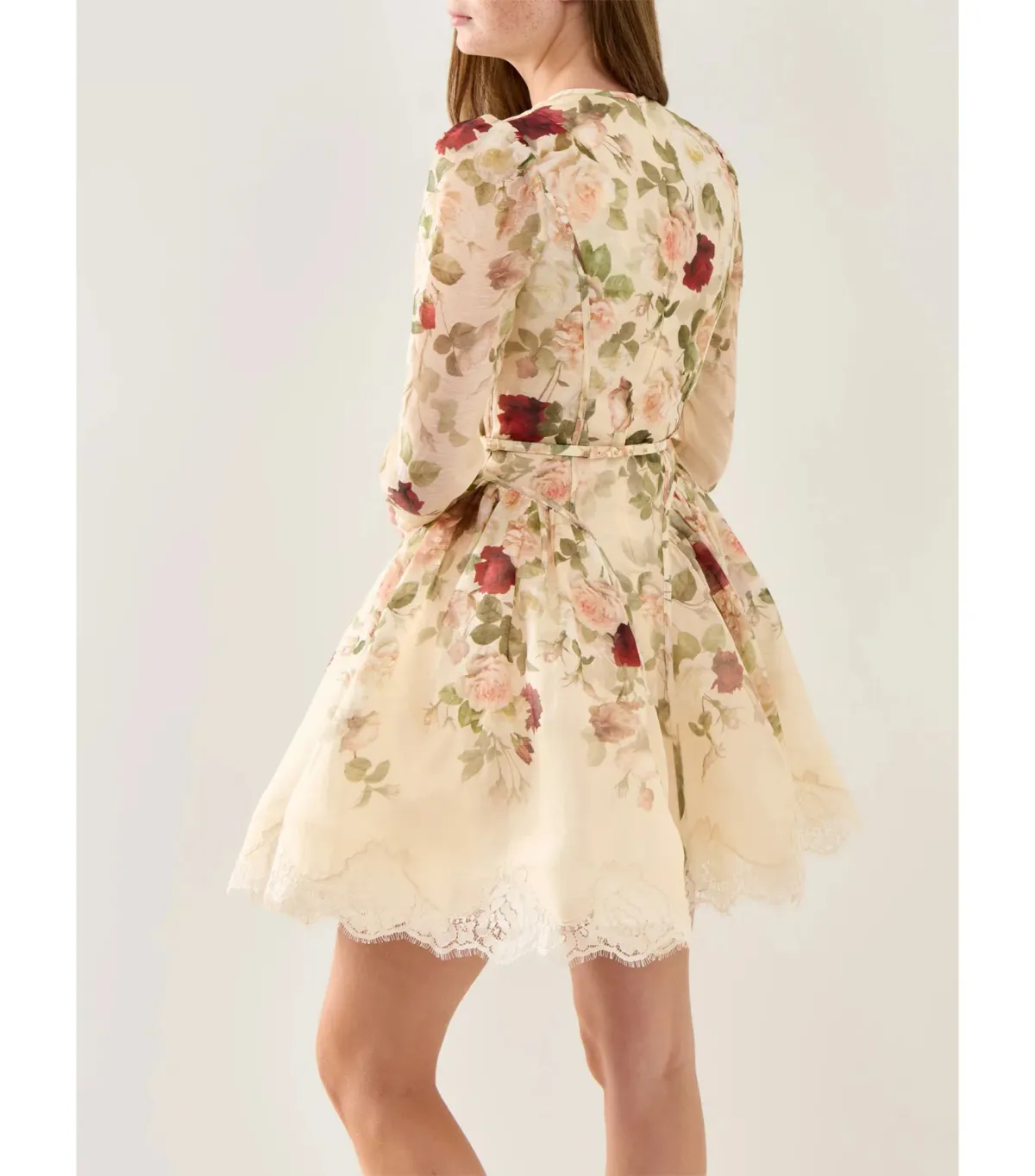 Zimmermann Hypnotic Lace Trim Mini Dress in Cream Cascade Size 0 / AU 8 - Image 6