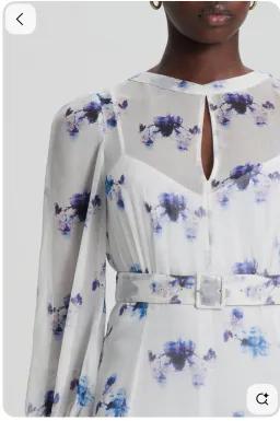 Scanlan Theodore Silk Georgette White Ink Dress Size 8 for rent on The Volte - image 2