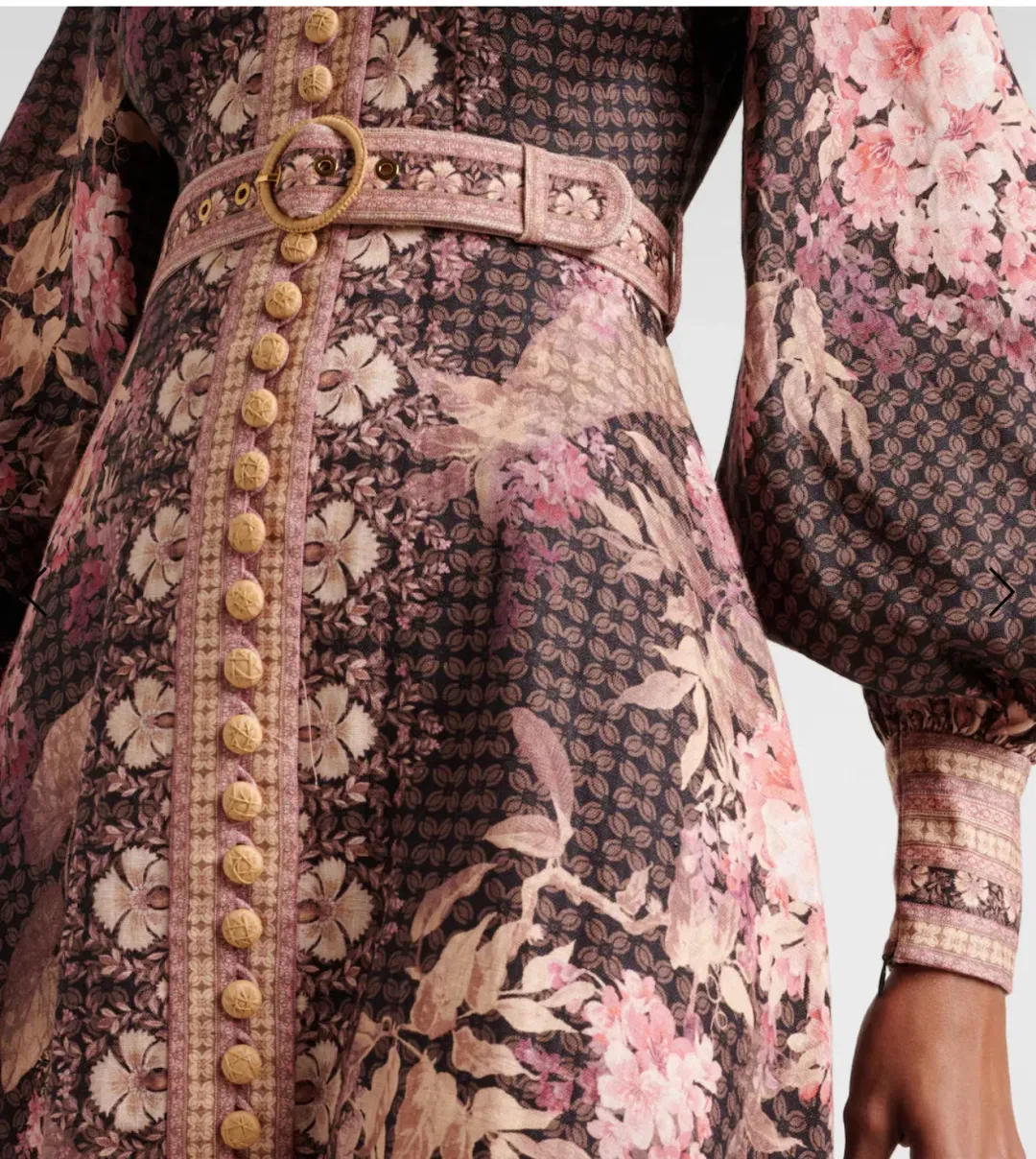 Zimmermann Illuminate Floral Linen Midi Dress Size 1/ Au 10 for rent on The Volte - main image