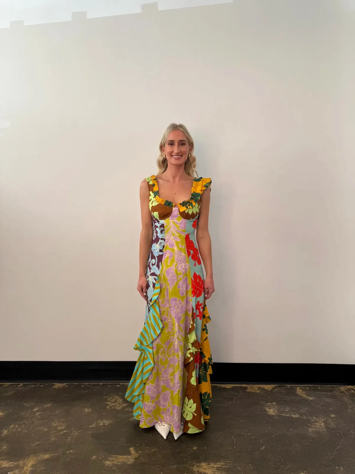 Alemais Poppy Spliced Midi Dress Multi Size 8 - Image 2