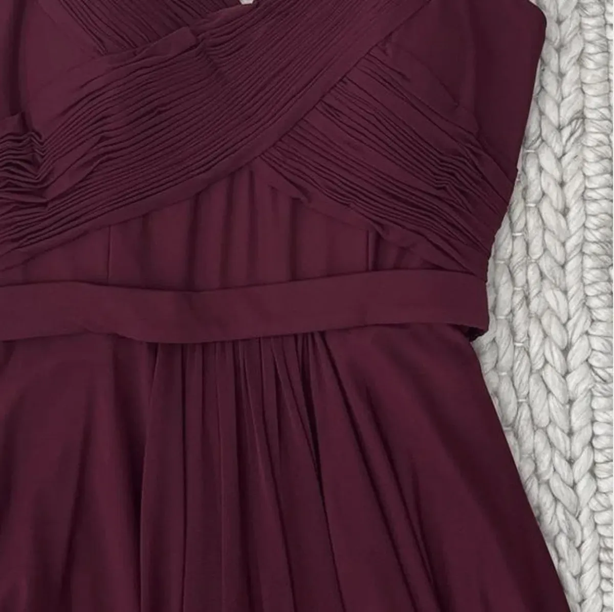 Jadore Burgundy Red Chiffon Formal Gown Size 8 - Image 5