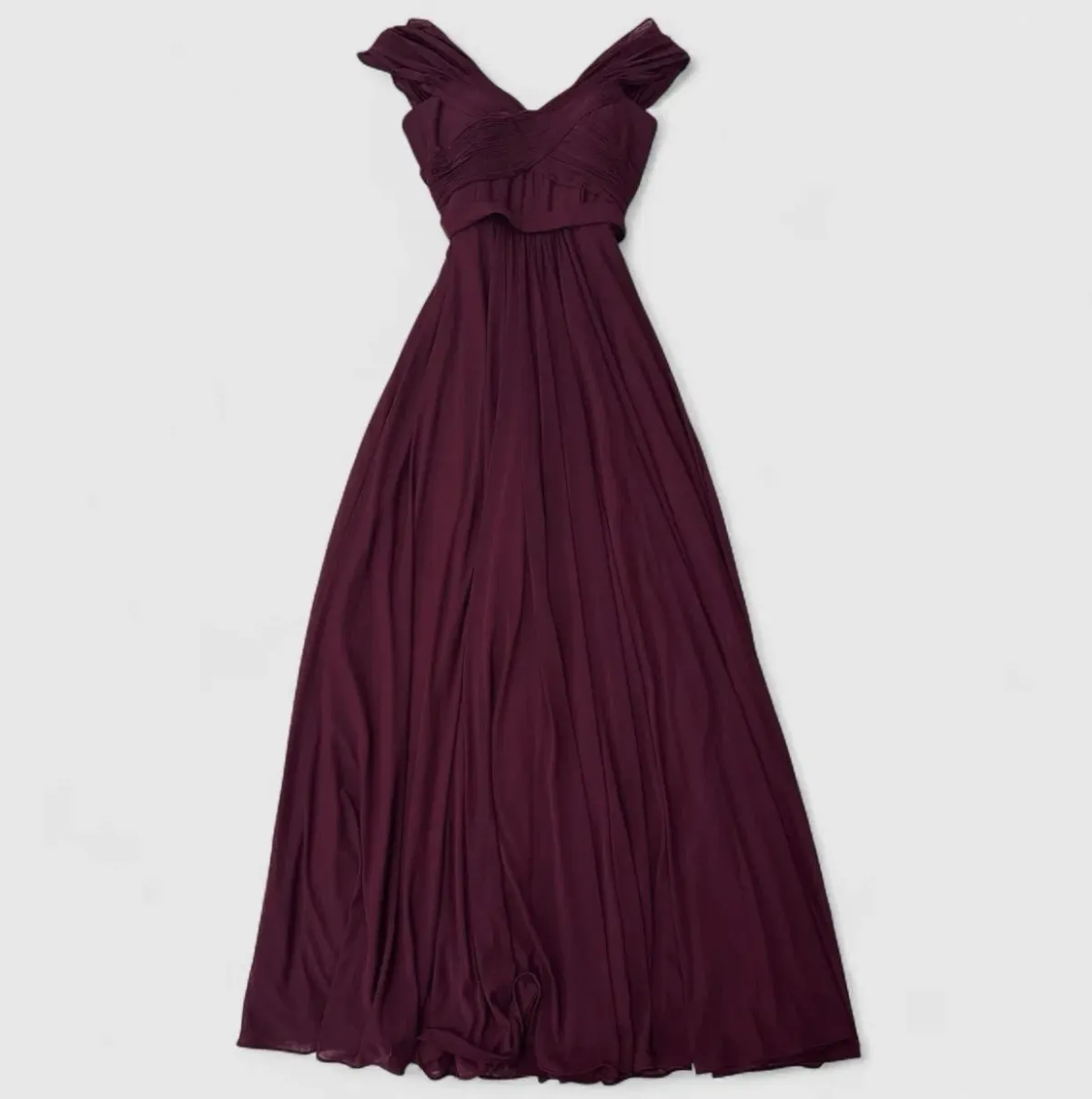 Jadore Burgundy Red Chiffon Formal Gown Size 8 - Image 2