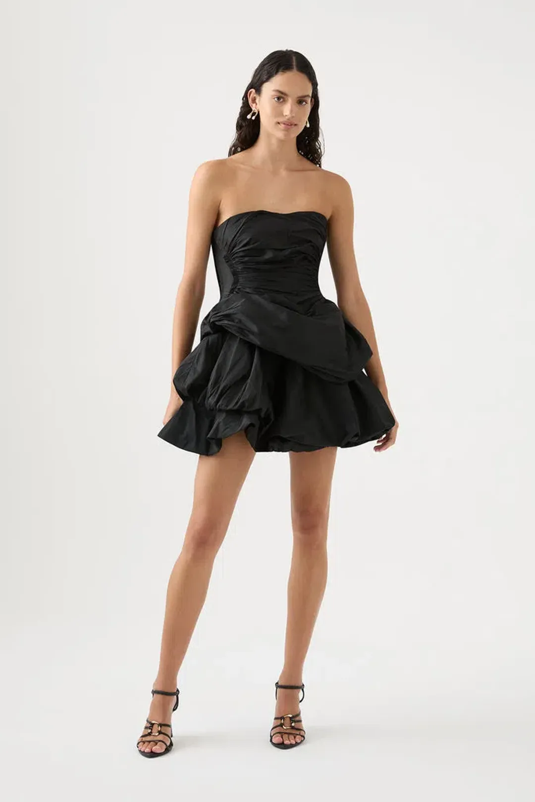 Aje Daybreak Strapless Mini Dress Black Size 8 for rent on The Volte - main image
