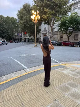 Sneaky Link Saint Plunge Maxi Dress Cocoa Size 8 for rent on The Volte - image 2