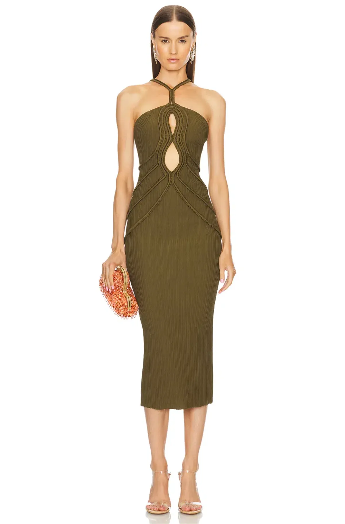 Cult Gaia Avery Knit Dress Khaki Size 8 - Image 1