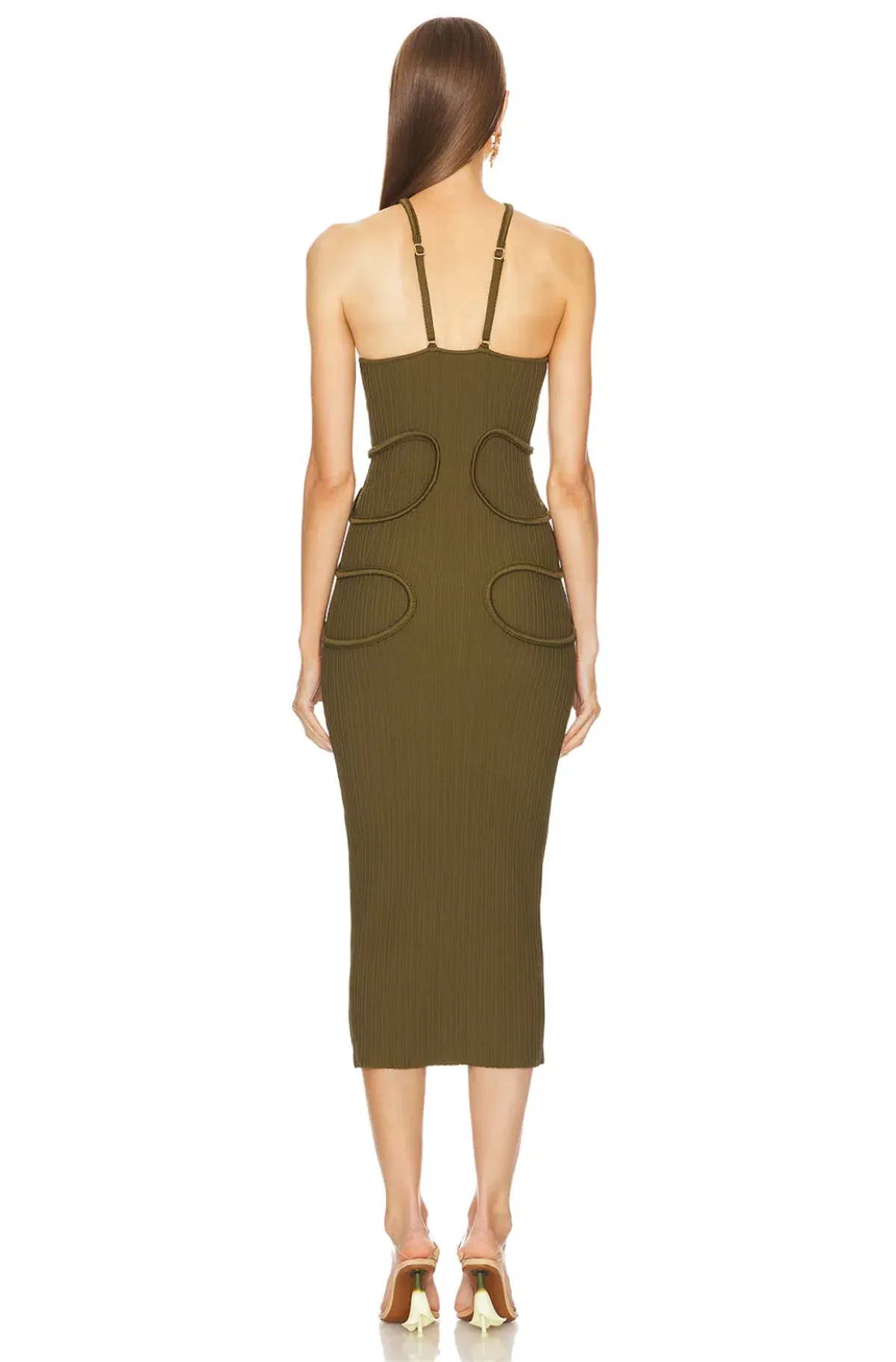 Cult Gaia Avery Knit Dress Khaki Size 8 - Image 3