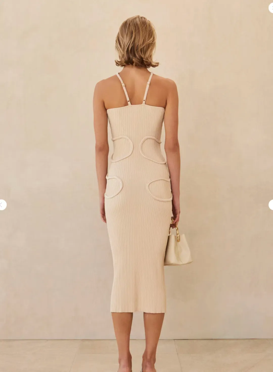 Cult Gaia Avery Knit Dress Cream Size 8 for rent on The Volte - main image