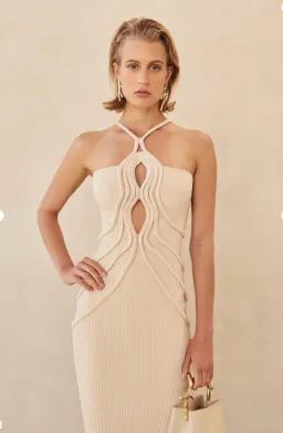 Cult Gaia Avery Knit Dress Cream Size 8 for rent on The Volte - image 2