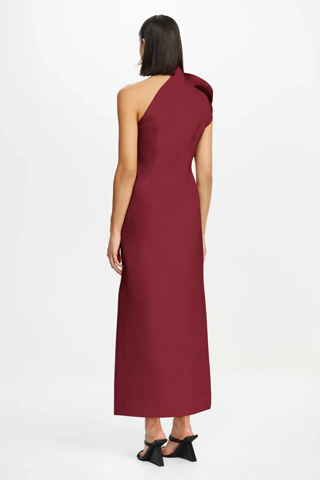 Acler Hawkley Midi Dress Bordeaux Size 10 for rent on The Volte - main image