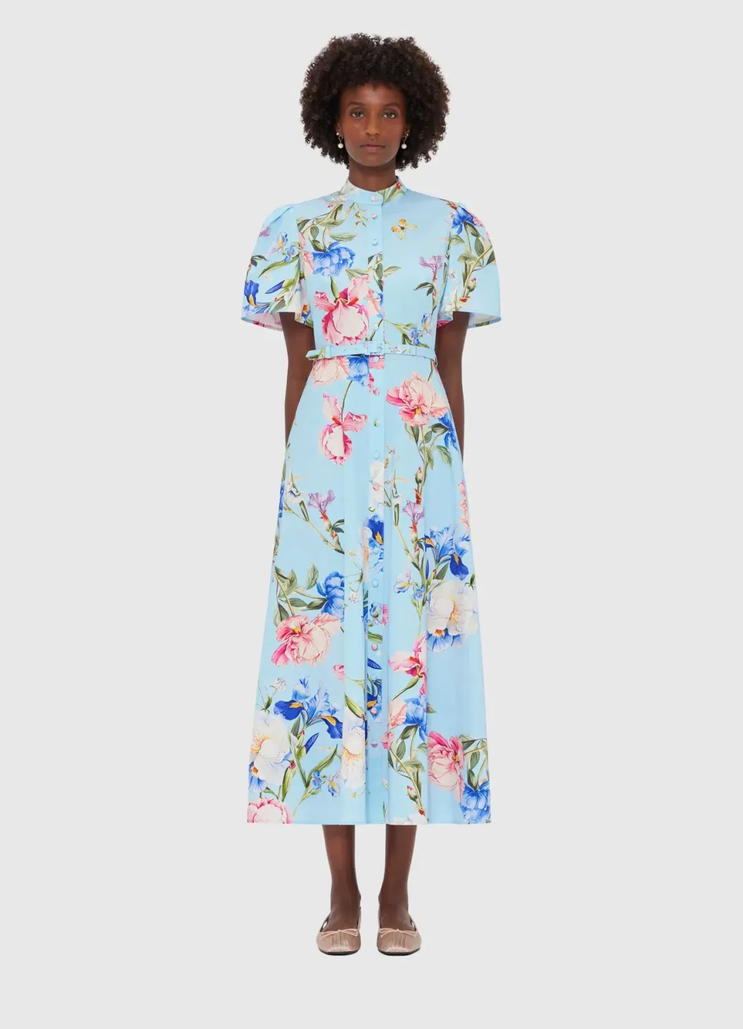 Leo Lin Bianca Midi Dress Garden Print Size 14 for rent on The Volte - main image