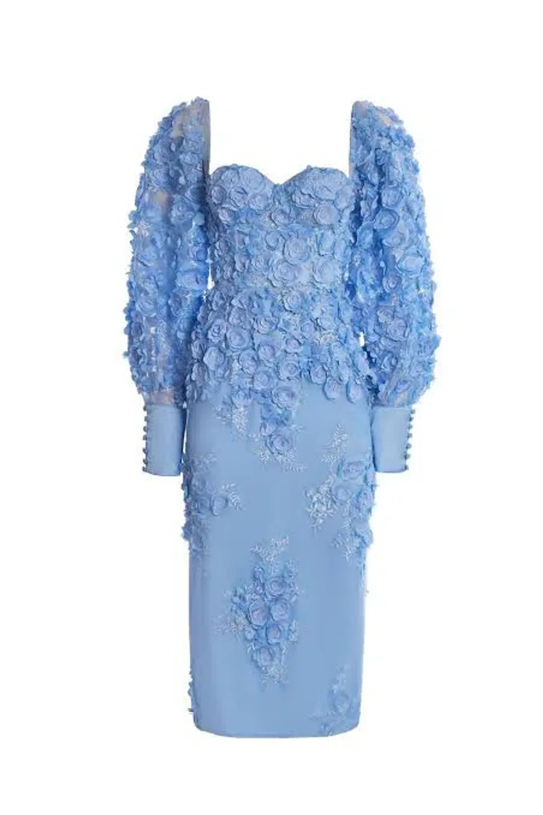 Alamour The Label Ginvra 3D Flower Dress Blue Size M /Au 10 for rent on The Volte - main image