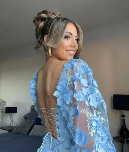 Alamour The Label Ginvra 3D Flower Dress Blue Size M /Au 10 for rent on The Volte - image 4