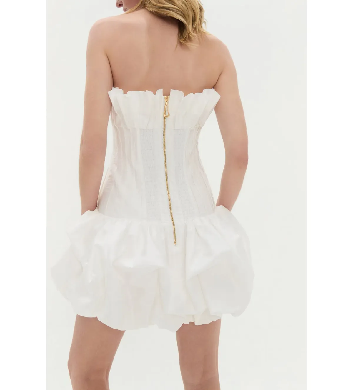 Aje Ivy Bubble Hem Dress Ivory Size 6 - Image 2