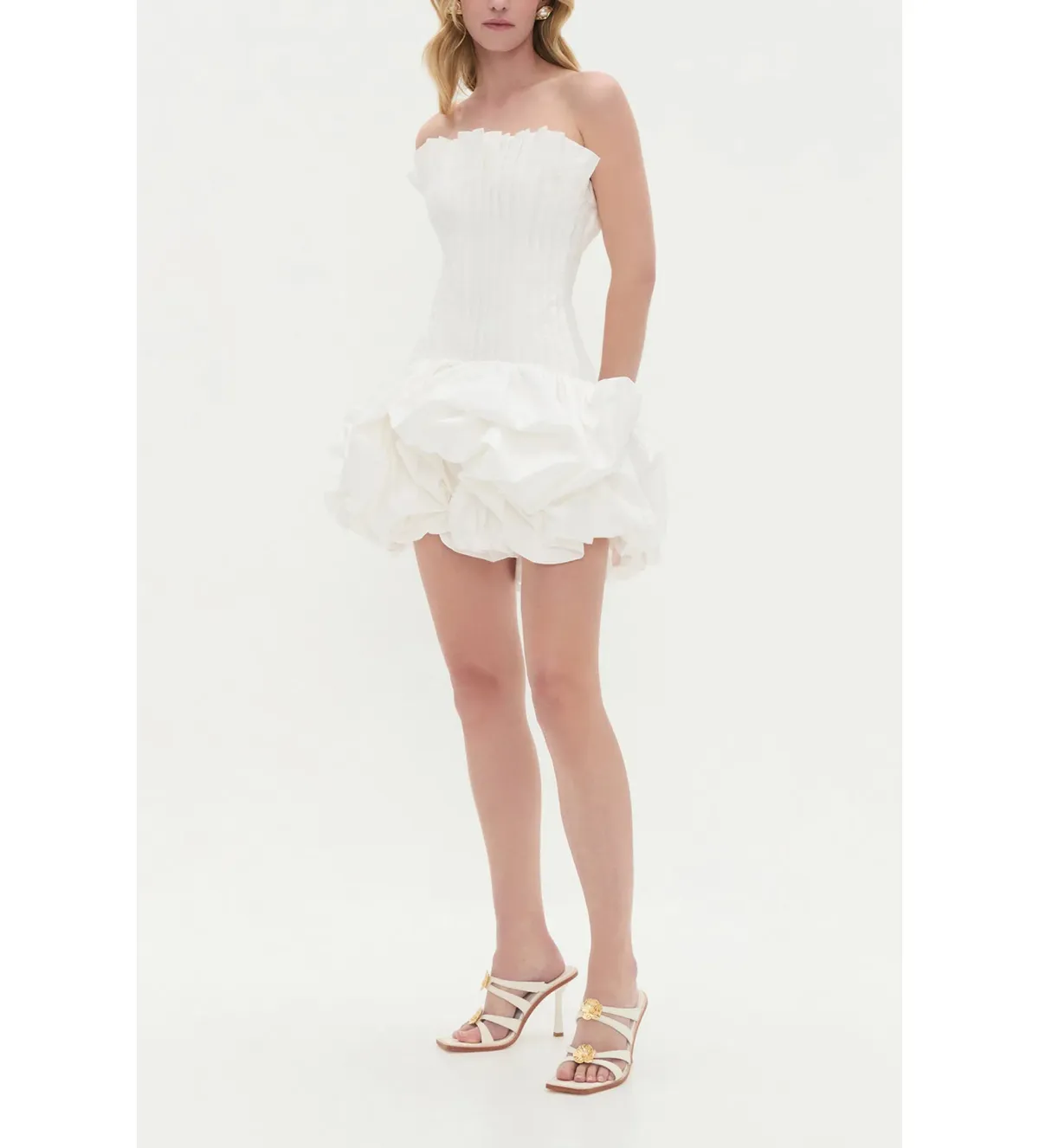 Aje Ivy Bubble Hem Dress Ivory Size 6 - Image 1