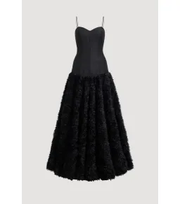 Aje Colette Corset Textured Maxi Dress Black Size AU 16 for rent on The Volte - image 6