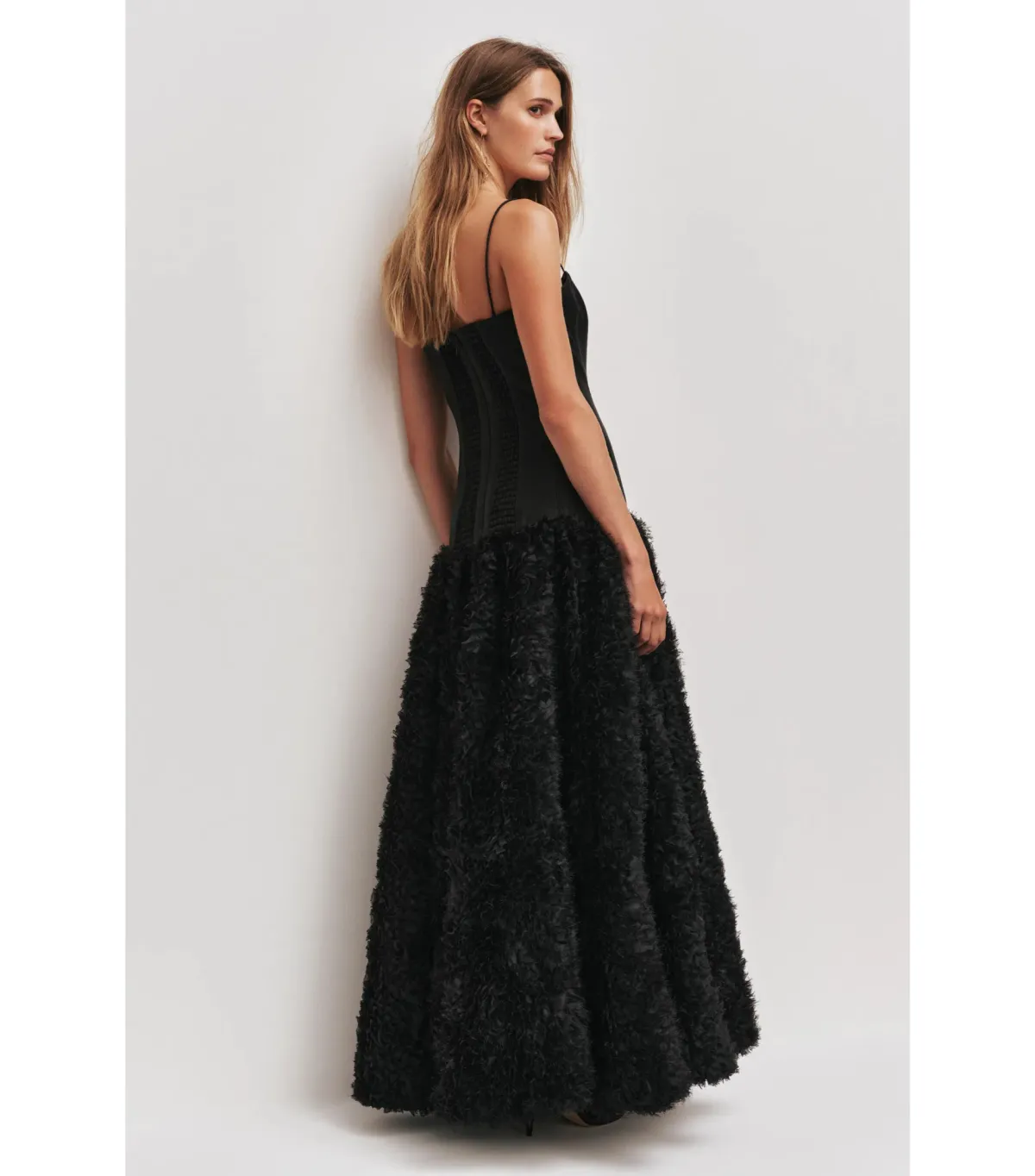 Aje Colette Corset Textured Maxi Dress Black Size AU 16 - Image 4