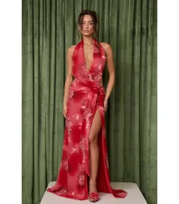 Fait Par Foutch Lola Maxi Dress in Scarlet Peony Size AU 6 for rent on The Volte - image 1