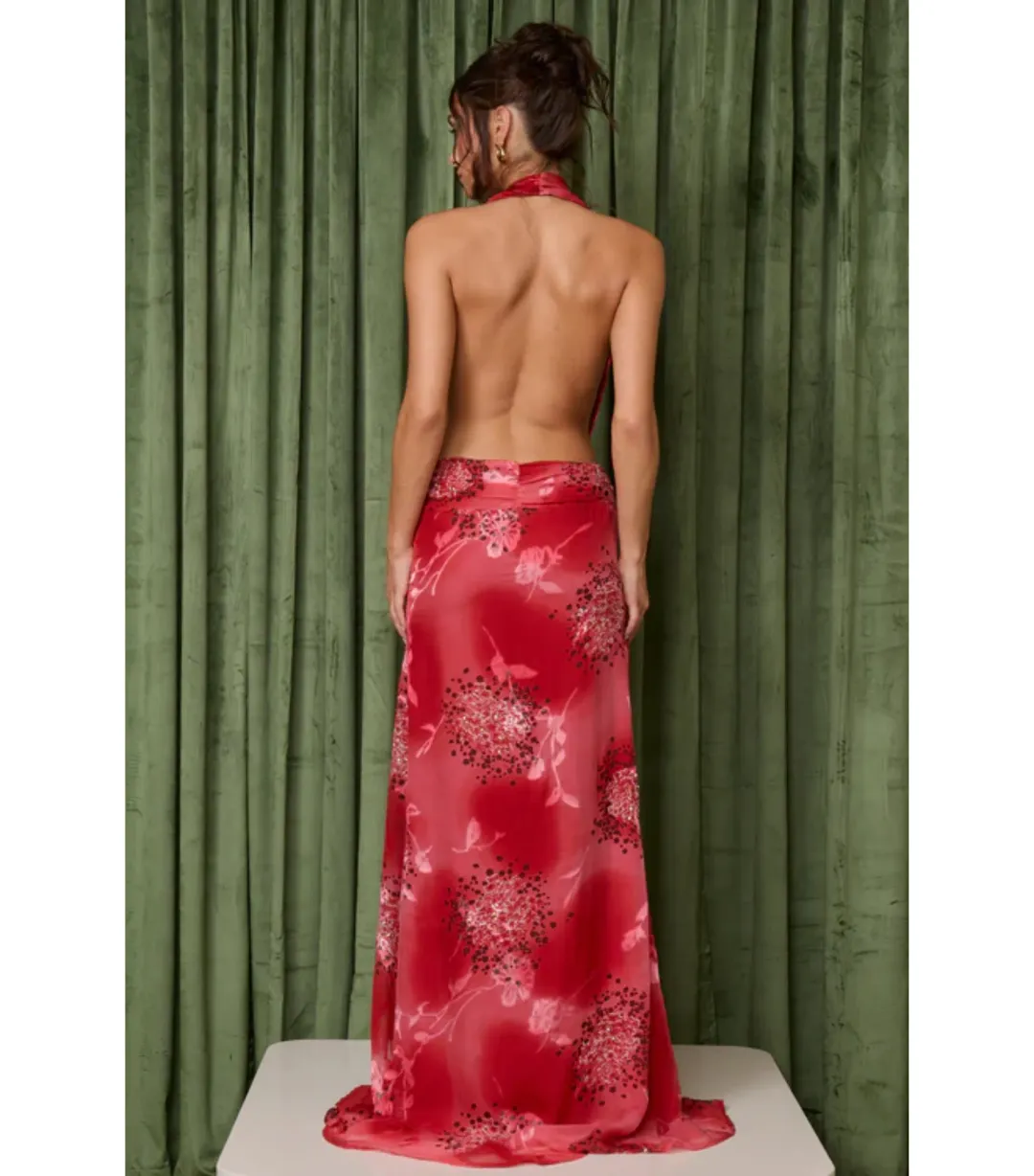 Fait Par Foutch Lola Maxi Dress in Scarlet Peony Size AU 6 for rent on The Volte - main image