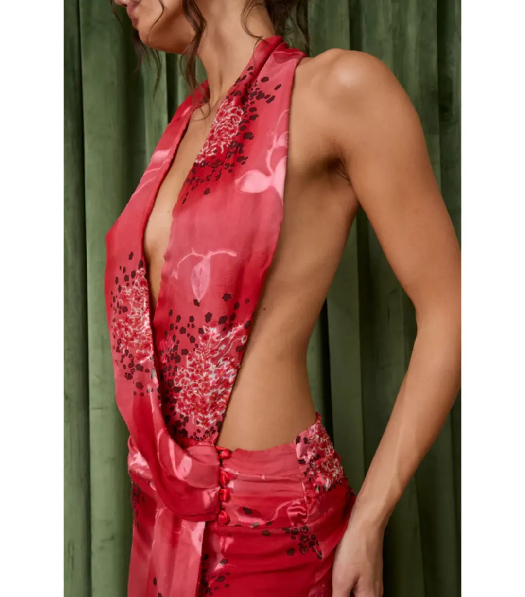 Fait Par Foutch Lola Maxi Dress in Scarlet Peony Size AU 6 for rent on The Volte - main image