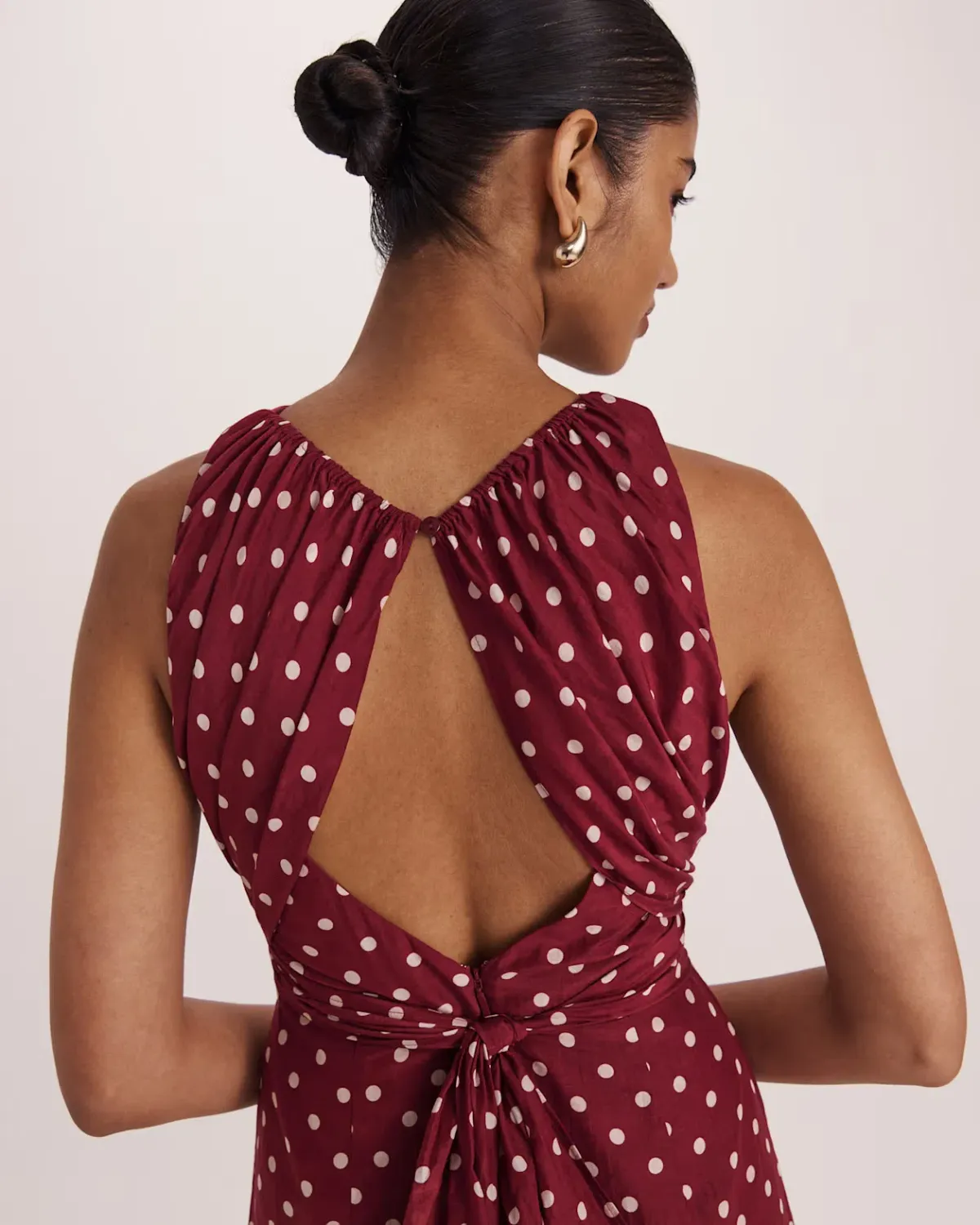 Saba Tilda Silk Cotton Maxi Dress Burgundy Size 8 - Image 4