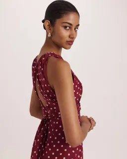 Saba Tilda Silk Cotton Maxi Dress Burgundy Size 8 for rent on The Volte - image 3