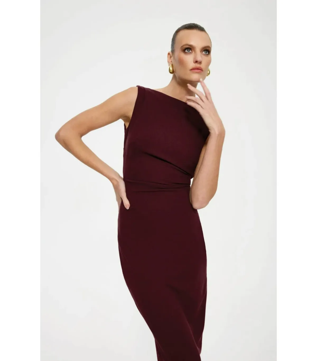Effie Kats Verona Maxi Gown in Wine Size AU 8 - Image 2