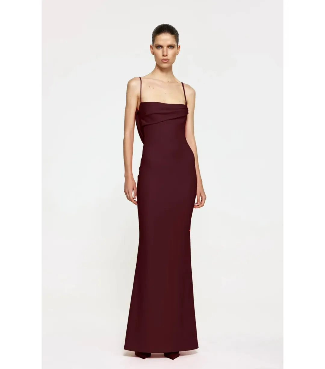Effie Kats Havilland Maxi Gown in Wine Size AU 8 for rent on The Volte - main image