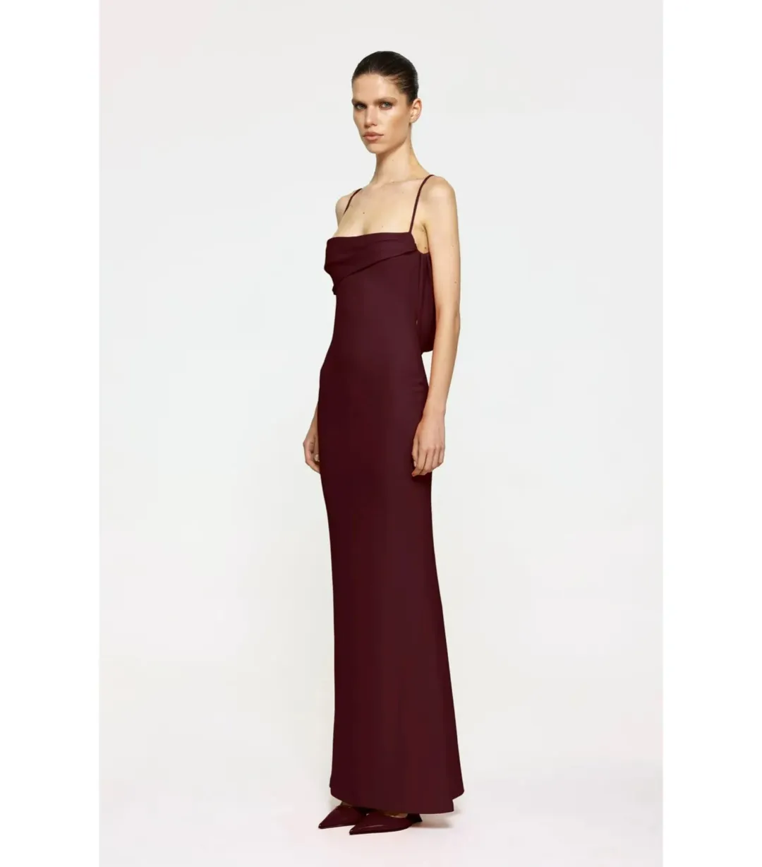 Effie Kats Havilland Maxi Gown in Wine Size AU 8 for rent on The Volte - main image