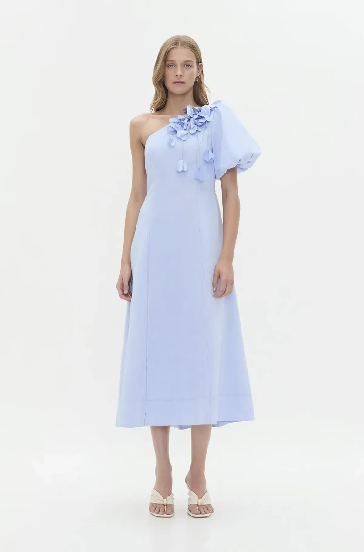 Aje Camille Midi Dress Pale Blue Size AU 10 - Image 1