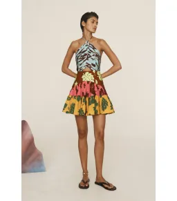 Alemais Poppy Spliced Mini Dress Multi Size AU 6 for rent on The Volte - image 1