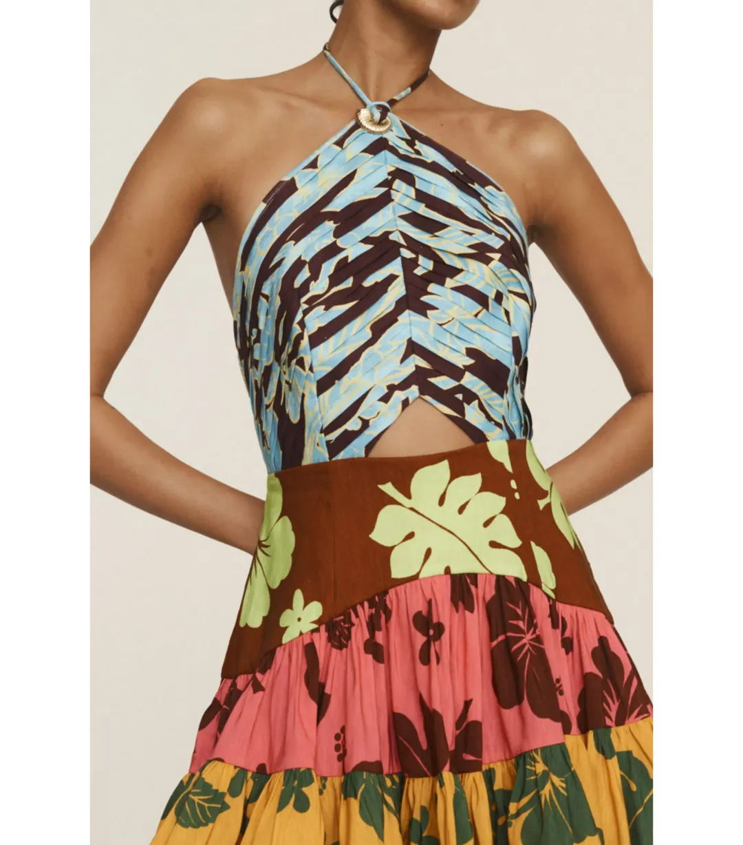 Alemais Poppy Spliced Mini Dress Multi Size AU 6 for rent on The Volte - main image