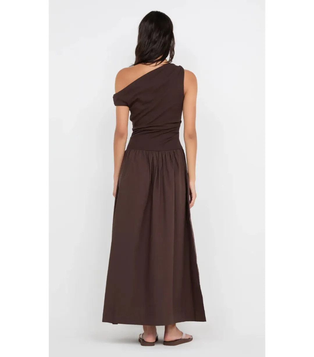 Bec & Bridge Freya Asym Maxi Dress in Dark Chocolate AU 10 for rent on The Volte - main image