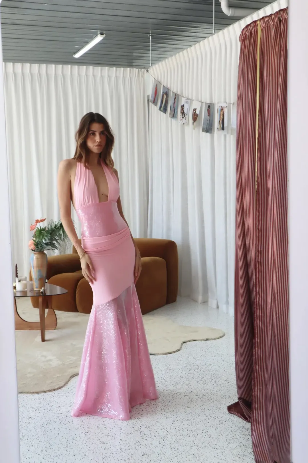 Deconduarte RTW Florian Maxi Dress Pink Size AU 8 for rent on The Volte - main image