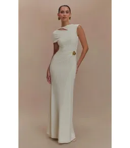 Meshki Kaida Slinky Maxi Dress Ivory Size S / AU 8 for rent on The Volte - image 1