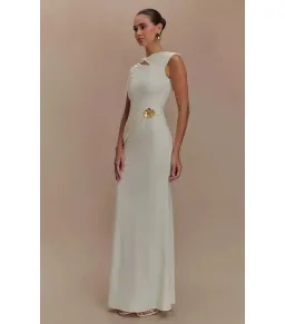 Meshki Kaida Slinky Maxi Dress Ivory Size S / AU 8 for rent on The Volte - image 2