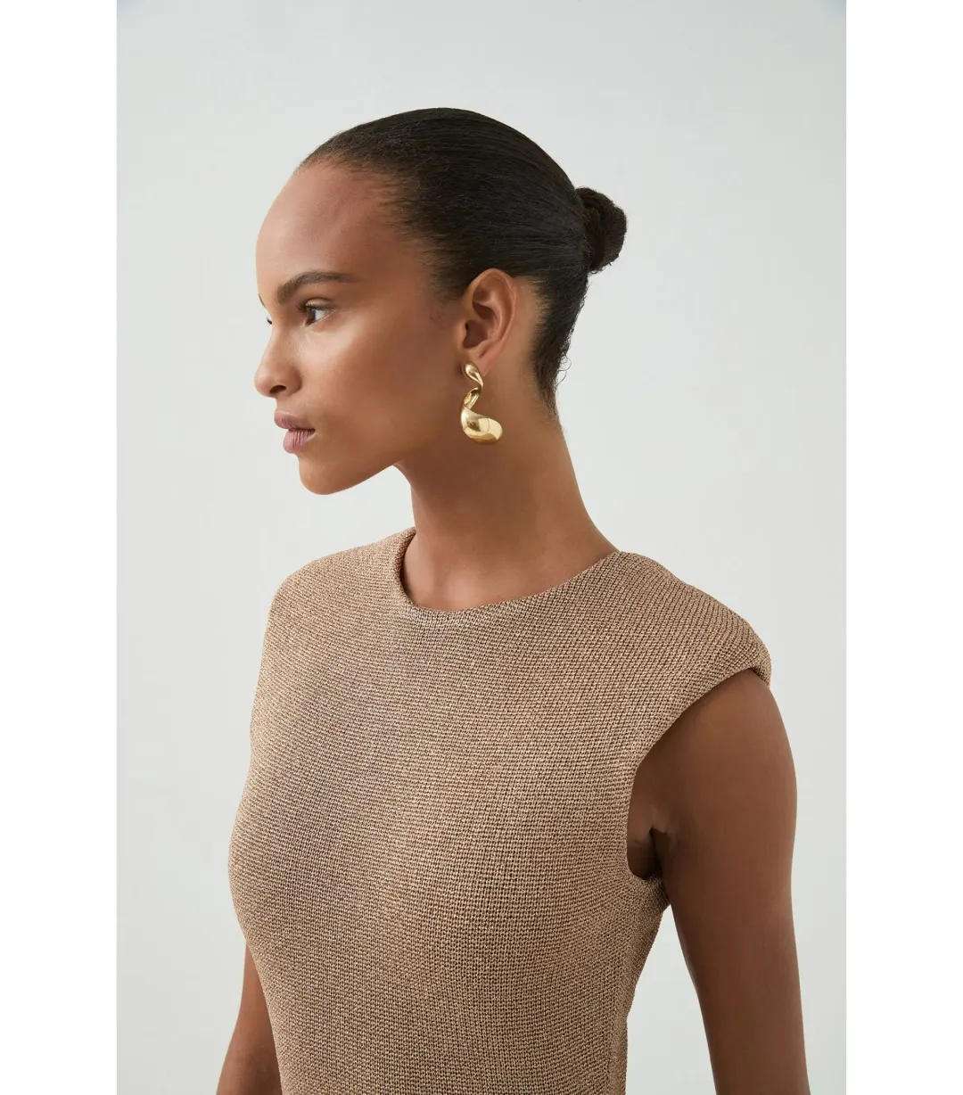 Aje Breeze Knit Midi Dress Rose Gold Size XS / AU 6 for rent on The Volte - main image