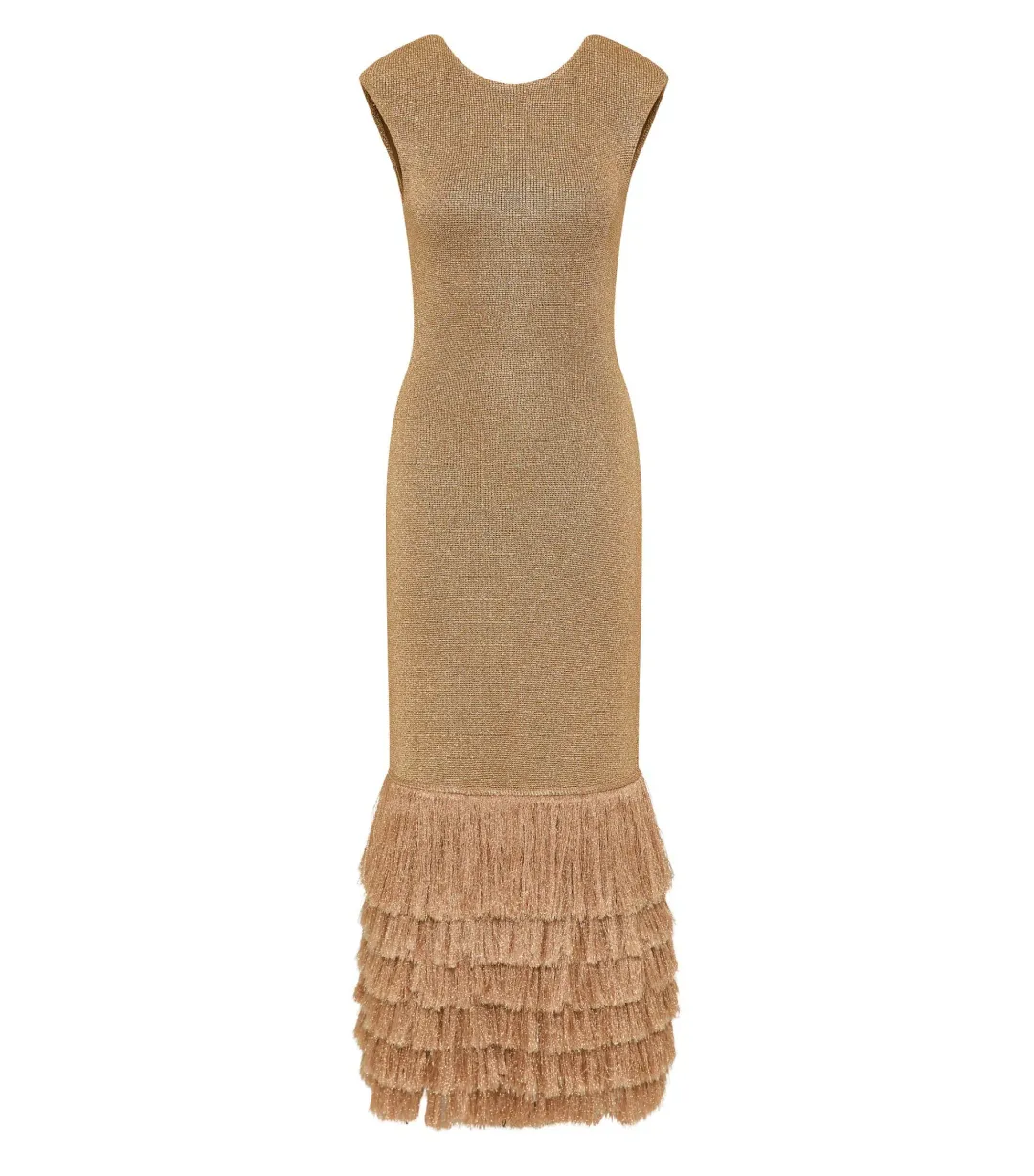 Aje Breeze Knit Midi Dress Rose Gold Size XS / AU 6 for rent on The Volte - main image