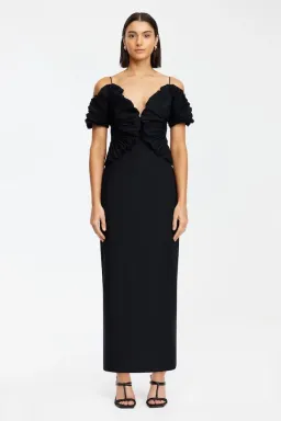 Acler Darnhill Midi Dress Black Size 12 for rent on The Volte - image 1